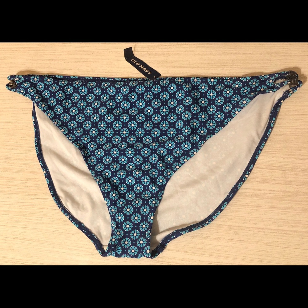 Summer Bikini Sale Old Navy blue floral bikini bottom